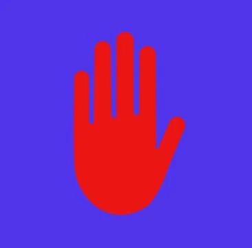 Stop hand flat style icon Stock Illustration