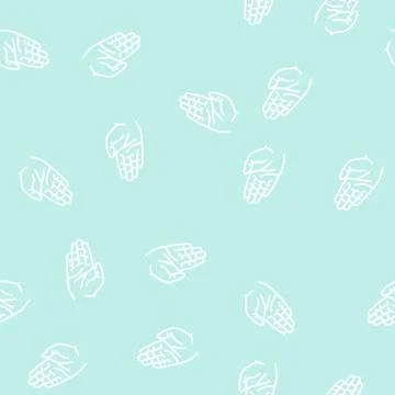 Stop hand gesture line seamless pattern 库存插图