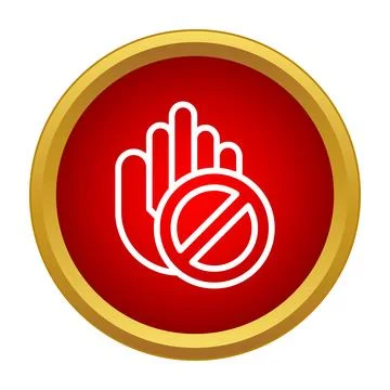 Stop hand gesture warning prohibiting access sign Stock Illustration