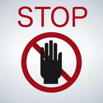 Stop hand icon Stock Illustration