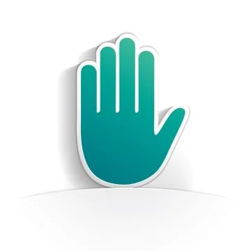 Stop hand icon paper Stock Illustration