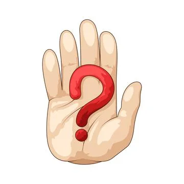 Stop hand with question mark illustration Stock Illustration