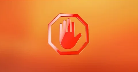 Stop Hand Red 3d Icon Stock Footage 73352720
