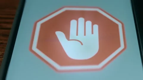 Stop hand sign, do not touch sign, presentation Stock Footage 310054488