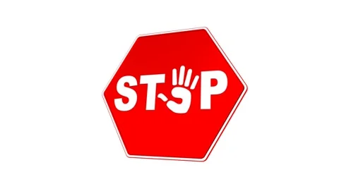 Stop - Hand Sign (Loop with Matte) Vidéo 1071456
