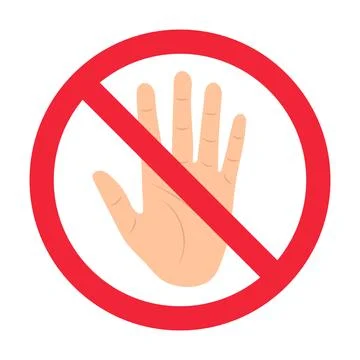 Stop Hand Sign. No Touching Vector Illustration Stock Illustration