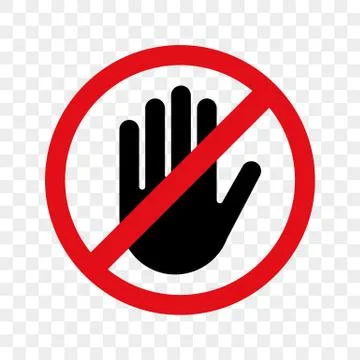 Stop hand sign vector no entry icon Illustrazione stock