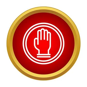 Stop hand sign warning of halt and forbidden access Stock Illustration