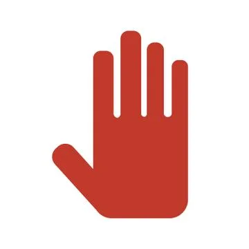 Stop hand sign on white background. Stock Illustration