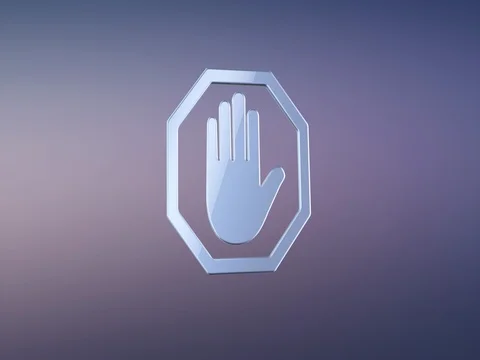 Stop Hand Silver 3d Icon Stock Footage 73353017