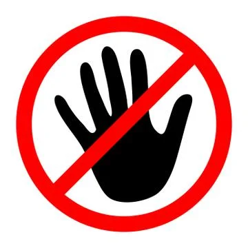 Stop Hand Symbol. Vector illustration. Stock Illustration