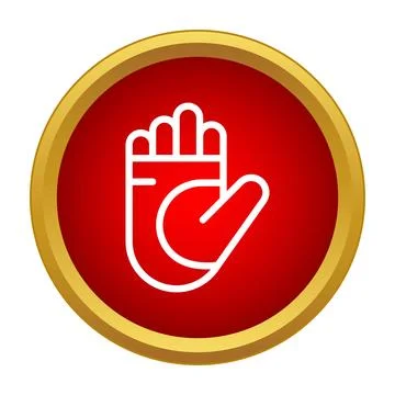 Stop hand symbol warning sign red circle Stock Illustration