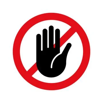 Stop hand vector no entry sign icon Illustrazione stock