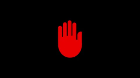 Stop hand warning bouncing animation Stock Footage 330524847
