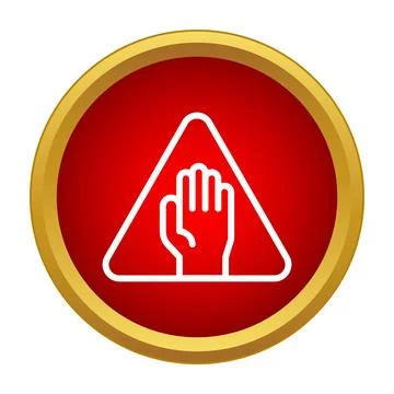 Stop hand warning sign indicating prohibition or danger Stock-Illustration