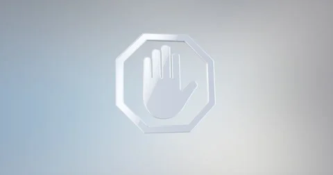 Stop Hand White 3d Icon Stock Footage 68082660