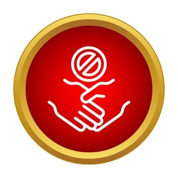 Stop handshake icon warning against corruption and disease Stock Illustration