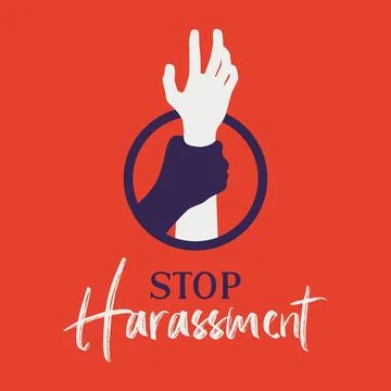 Stop Harassment Concept with Hand held Illustration Symbol Stock Illustration