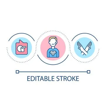 Stop harassment loop concept icon Stockillustratie