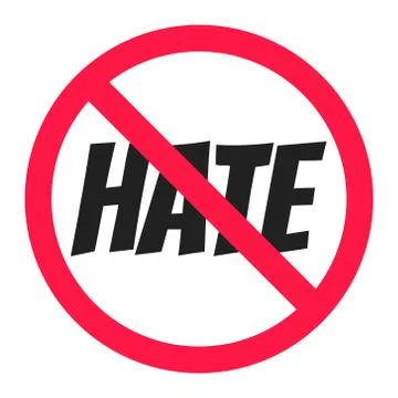 Stop hate round circle icon sign flat style design vector illustration. Stock Illustration