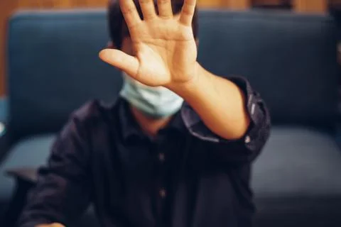 Stop. Here is the coronavirus. No entry allowed without protective suit and d Stock Photos