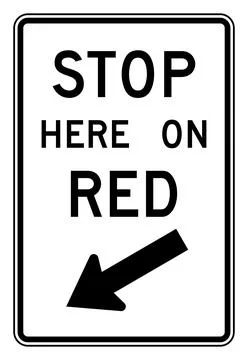 Stop here on red sign, R10-6, US road sign Stock Illustration