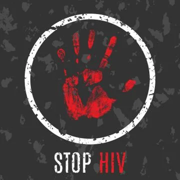 Stop hiv sign Ilustração Stock