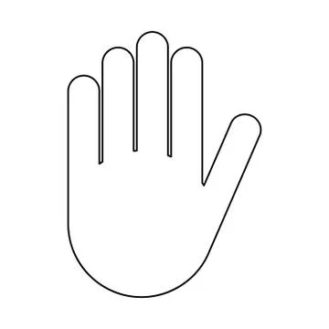 Stop icon with alert hand, warning covid symbol, no - danger isolated on whit Stock Illustration