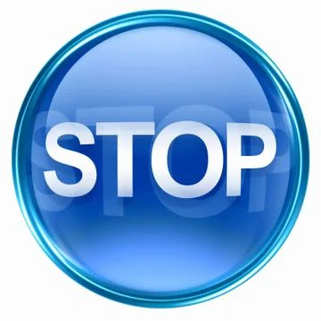 Stop icon blue, isolated on white background Stockillustratie