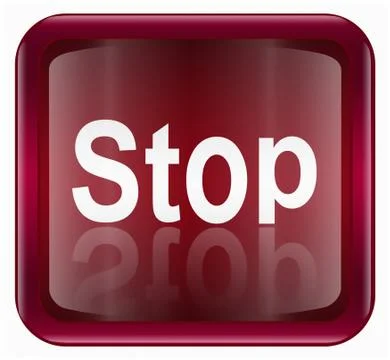 Stop icon dark red, isolated on white background Stock Illustration