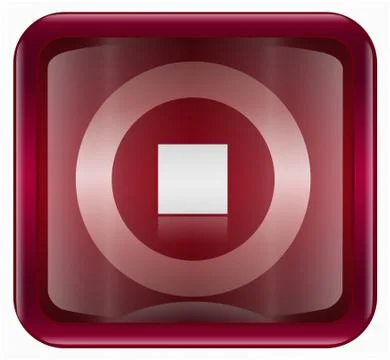 Stop icon dark red, isolated on white background Illustrazione stock