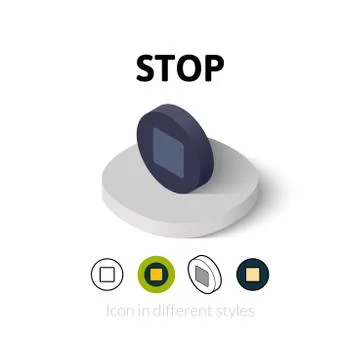Stop icon in different style Stock Illustration