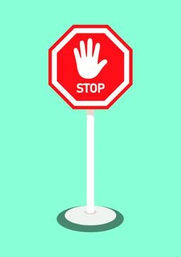 Stop Icon in Flat Style Vector Illustration Stock Illustration