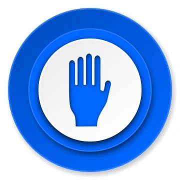 Stop icon, hand sign. Stock Illustration