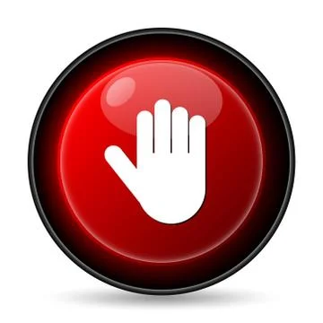 Stop icon. internet button on white background.. Illustrazione stock