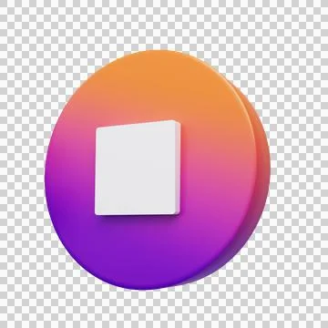 Stop icon, pause, play. Music, mp3 player. 3D rendering. 스톡 일러스트