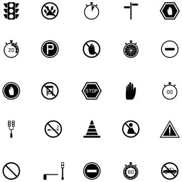 Stop icon set Stock Illustration