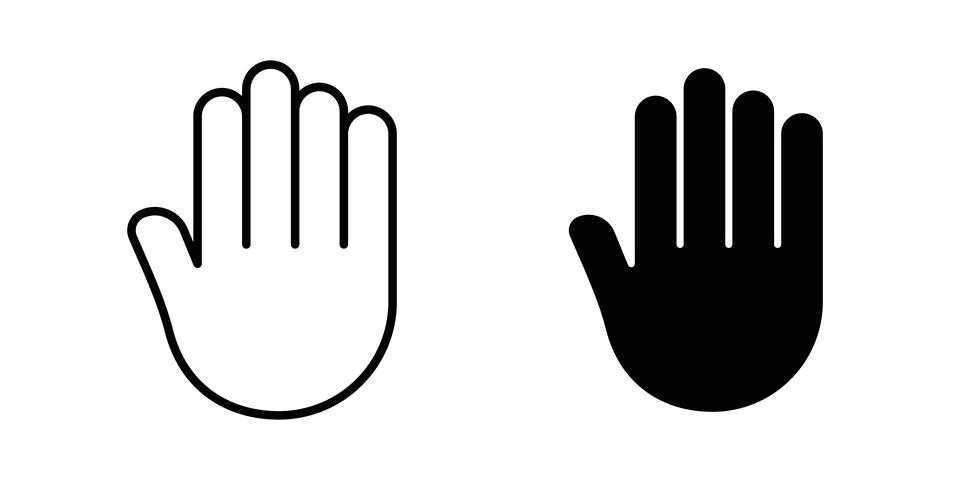Stop icon thin line and clipart style vector set Stock Illustration