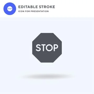 Stop icon vector, filled flat sign, solid pictogram isolated on white, logo i Illustrazione stock