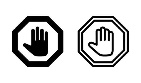 Stop icon vector. hand stop icon. Do not enter stop with hand Stock Illustration
