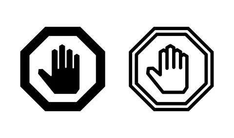 Stop icon vector. hand stop icon. Do not enter stop with hand Stock Illustration