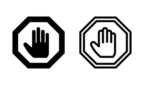Stop icon vector. hand stop icon. Do not enter stop with hand Stock-Illustration
