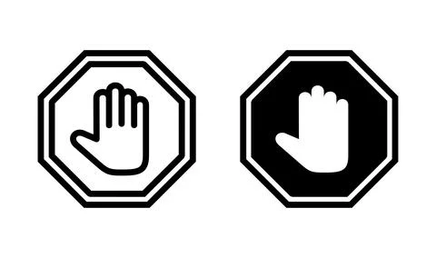 Stop icon vector. hand stop icon. Do not enter stop with hand Stock-Illustration