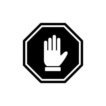 Stop icon vector illustration. stop road sign. hand stop sign and symbol. D.. Illustrazione stock