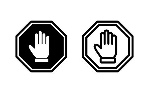 Stop icon vector illustration. stop road sign. hand stop sign and symbol. D.. Stock Illustration