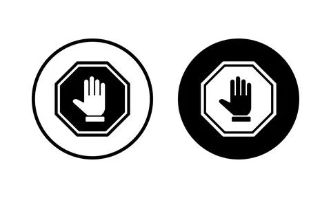 Stop icon vector illustration. stop road sign. hand stop sign and symbol. D.. Stock Illustration