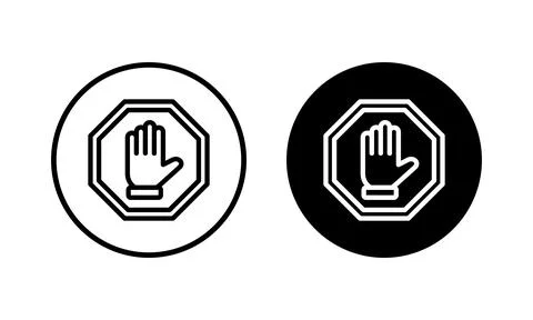 Stop icon vector illustration. stop road sign. hand stop sign and symbol. D.. Stock Illustration