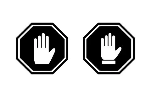 Stop icon vector illustration. stop road sign. hand stop sign and symbol. D.. Stock Illustration