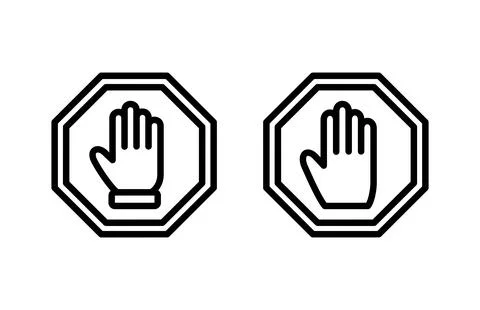 Stop icon vector illustration. stop road sign. hand stop sign and symbol. D.. Stock Illustration