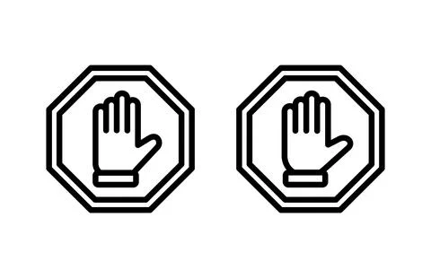 Stop icon vector illustration. stop road sign. hand stop sign and symbol. D.. Stock Illustration